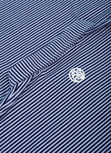 NAVY BLUE STRIPED BLENDED POLO WOMEN