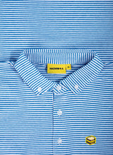 LIGHT BLUE STRIPED BLENDED POLO WOMEN