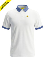 BLUE KNIT COLLAR WHITE POLO