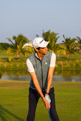 BLUE MARBLED VEST OUTERWEAR