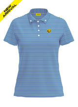 LIGHT BLUE STRIPED BLENDED POLO WOMEN
