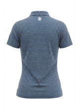 NAVY BLUE STRIPED BLENDED POLO WOMEN