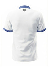 BLUE KNIT COLLAR WHITE POLO