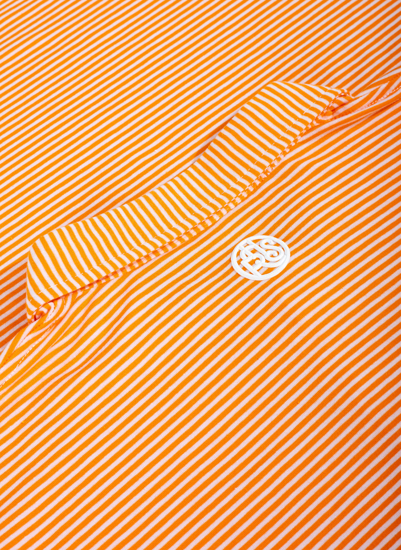 ORANGE STRIPED BLENDED POLO