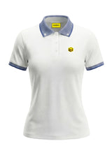 BLUE KNIT COLLAR WHITE POLO WOMEN