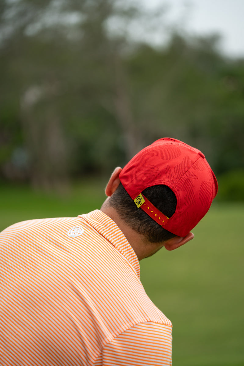 ORANGE STRIPED BLENDED POLO