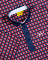 NAVY RED STRIPED POLO