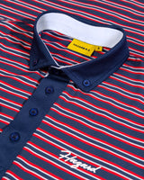 NAVY RED STRIPED POLO