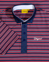 NAVY RED STRIPED POLO