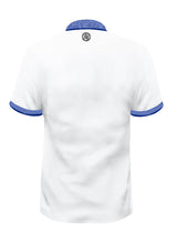 BLUE KNIT COLLAR WHITE POLO