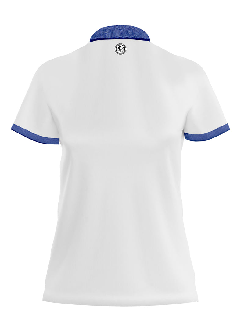 BLUE KNIT COLLAR WHITE POLO WOMEN