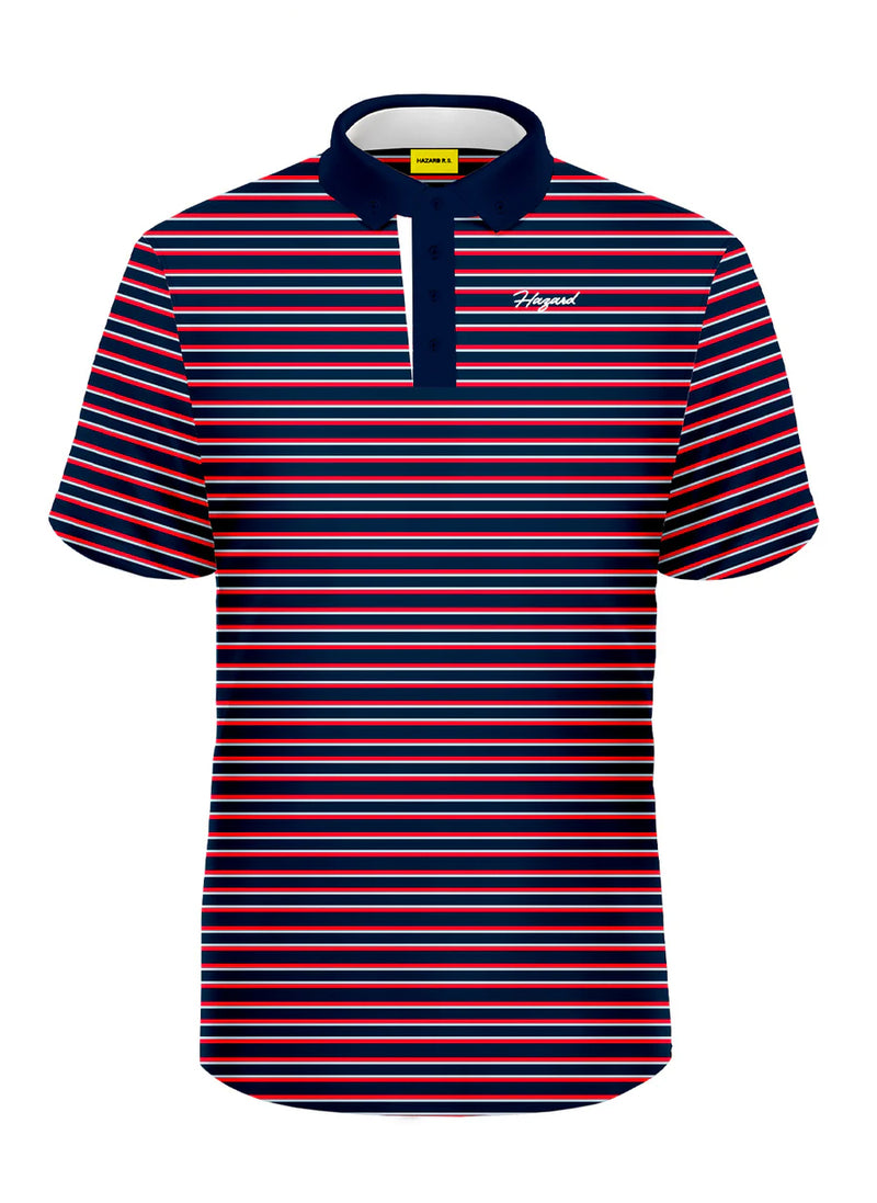 NAVY RED STRIPED POLO