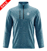 BLUE MARBLED QUARTER ZIP OUTERWEAR