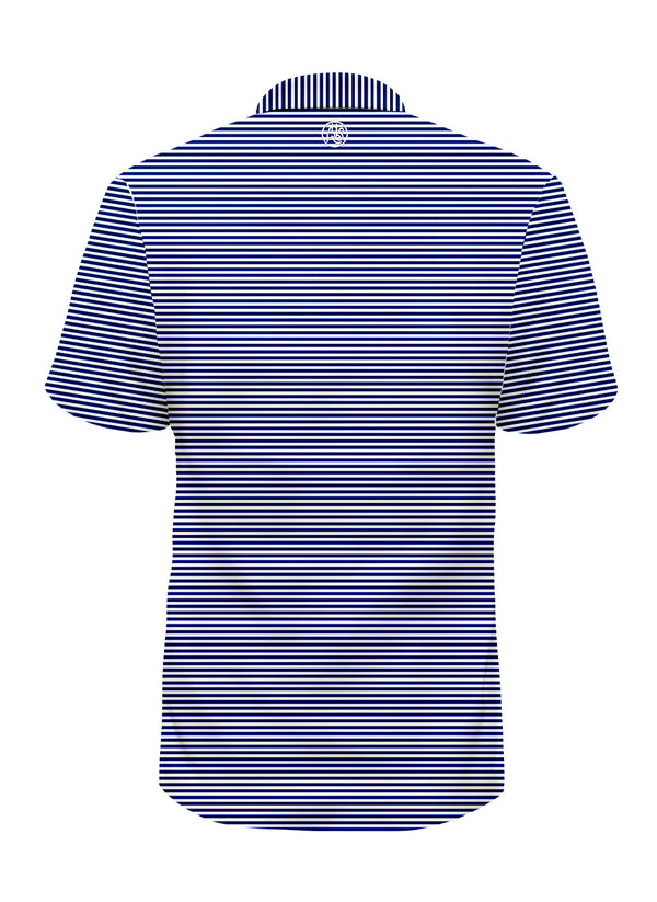 NAVY BLUE STRIPED BLENDED POLO
