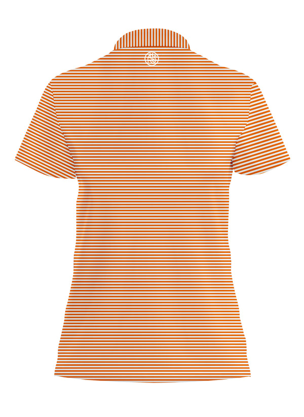 ORANGE STRIPED BLENDED POLO WOMEN