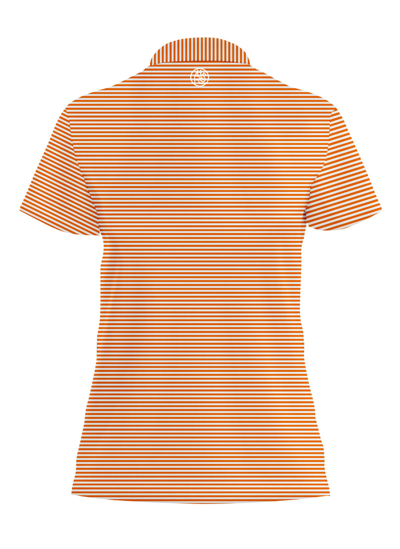 ORANGE STRIPED BLENDED POLO WOMEN