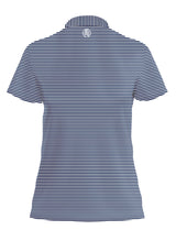 NAVY BLUE STRIPED BLENDED POLO WOMEN