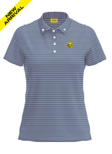 NAVY BLUE STRIPED BLENDED POLO WOMEN