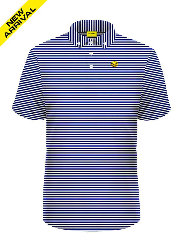 NAVY BLUE STRIPED BLENDED POLO