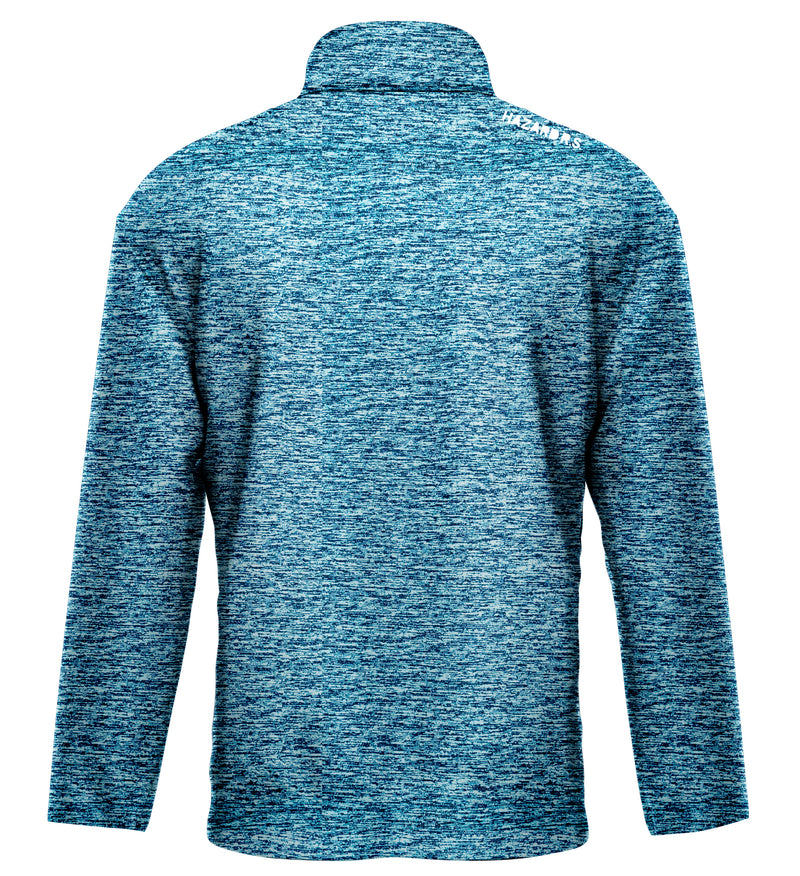 BLUE MARBLED QUARTER ZIP OUTERWEAR