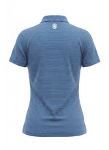 LIGHT BLUE STRIPED BLENDED POLO WOMEN