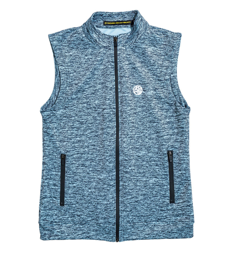 BLUE MARBLED VEST OUTERWEAR