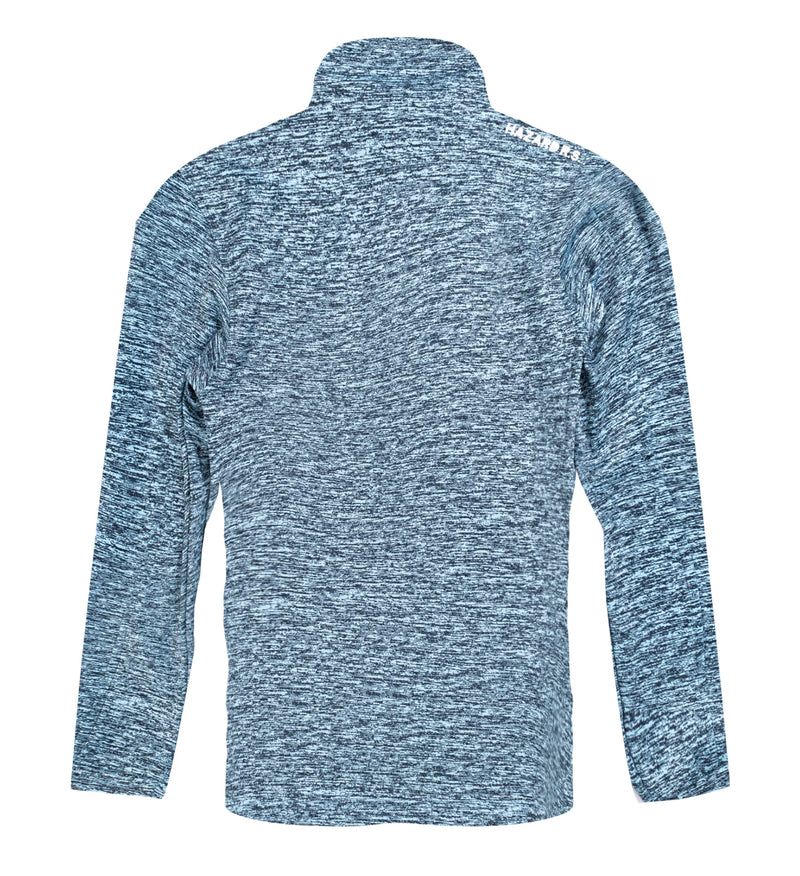 BLUE MARBLED QUARTER ZIP OUTERWEAR