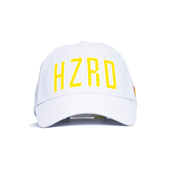 YELLOW HZRD WHITE HAT